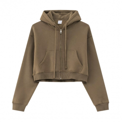 2 Pcs Short Zip Up Hoodie