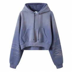 2 Pcs Womens Fashionable Fleece Zipper Cropped Hoodie