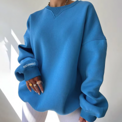 2 Pcs Oversized Crewneck Loose Drop Shoulder Long Sleeves Pullovers Sweatshirt