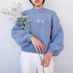 4Pcs Womens Retro Crew Neck Knit Sweater