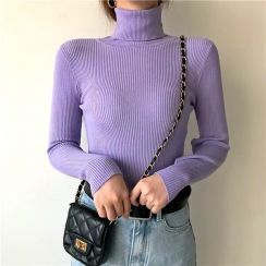 5Pcs Womens Winter Knit Turtleneck Pullover