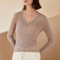 8Pcs Womens Long Sleeve Casual Wool Knit Sweater