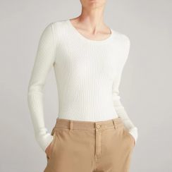 2Pcs Womens Ribbed Casual Crew Neck Knit Bottom Shirt