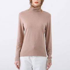 4Pcs Womens High Neck Knit Simple Bottom Shirt