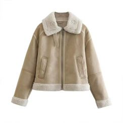 Winter Womens Fashion Lapel Thickened Jacket